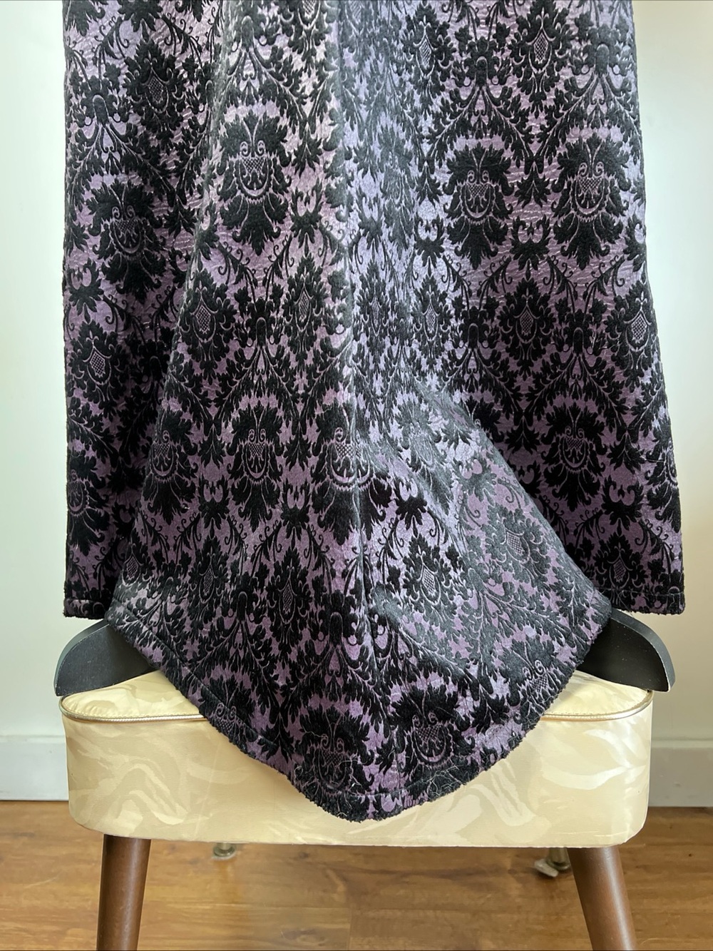 Lip Service Quoth the Raven Black Purple Damask Fishtail Mermaid Y2K Goth Skirt - Picture 4 of 13